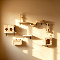 Ensemble de meubles muraux pour chat, poteaux en sisal multi-niveaux, condo et perchoir en peluche, aire de jeux pour chat d'intérieur