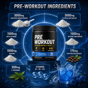 Customized Organic Pre Workout Muscle Building Nutrition Electrolyte Creatine Monohydrate Powder Sugar Free GMO Free Low Carb - Product Image 2