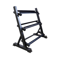 Support de rangement robuste à 3 niveaux pour haltères - Organisateur d'équipement de musculation peu encombrant pour salle de sport à domicile