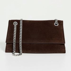 Custom Vintage Lady Single <b>Shoulder</b> Bag DIY Metal Chain <b>Straps</b> Suede Purse Handbags Women Fashion Elegant Summer Winter - Product Image 2