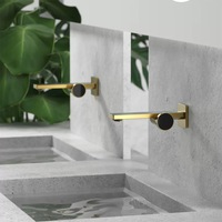 Robinet de lavabo encastré moderne en laiton avec cartouche céramique, mitigeur mural eau chaude et froide pour centre commercial et bureau