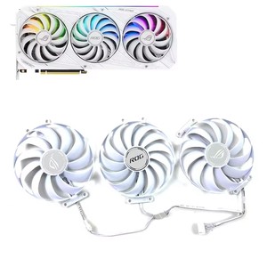 Nuevo ventilador de refrigeración 95mm 7 pines CF1010U12S para ASUS <span class=keywords><strong>ROG</strong></span> RTX3060 3070 3080 <span class=keywords><strong>3090</strong></span> <span class=keywords><strong>TI</strong></span> blanco negro ventilador de tarjeta gráfica - Product Image 1