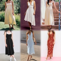 Lot de robes d'occasion mixtes pour femmes, vente en gros, robes d'été florales mi-longues et longues, couleurs assorties