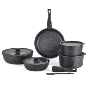 Ensemble de casseroles amovibles antiadhésives sans PFOA, revêtement en pierre de Maifan, alliage d'aluminium, ensemble de 5 pièces, design de séparation de 17 pièces - Product Image 5