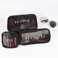 Tas Makeup Transparan Berlapis Lapisan Anti Air Khusus, Tas Perlengkapan Mandi Mini Transparan Berjaring untuk Bisnis Kosmetik