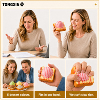 Squishy en mousse PU TONGXIN, style boulangerie, en forme de pain, de tranche de pain grillé, de boulanger ou de crème glacée, avec corps en mousse, pâte souple et mignonne, pour le plaisir