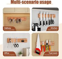 Support mural magnétique double niveau en chêne de qualité supérieure personnalisable pour couteaux de cuisine avec usage postal