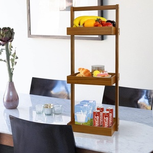 3-Tier Teak doccia Caddy Organizer angolo in piedi mensola maniglia da bagno cesto per <span class=keywords><strong>Shampoo</strong></span> Rack per bagno ufficio cucina di stoccaggio - Product Image 6