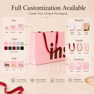 ถุงกระดาษของขวัญสีน้ำตาลสุดหรูแบบกำหนดเองสำหรับร้านขายเสื้อผ้า พร้อมริบบิ้นและโลโก้ - Product Image 4
