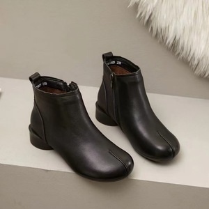 Nouvelles Bottines Plates Confortables en Cuir de Vachette Style Vintage 2025 – Antidérapantes et Idéales pour le Quotidien – Chaussures Décontractées pour Femme en Cuir Souple - Product Image 1