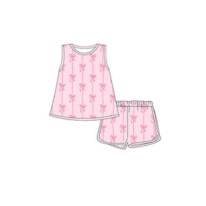 Preorder con abiti da boutique occidentale con stampa senza maniche set da bambina set estivi per bambini - Product Image 3