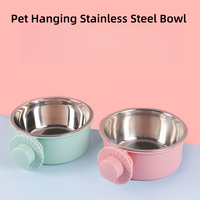 Gamelle suspendue fixe en acier inoxydable et plastique pour chats, gamelle ronde en plastique pour chiens, gamelle pour animaux de compagnie, gamelle à boire