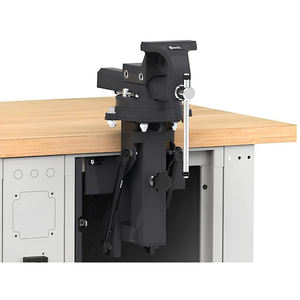 Établi réglable Fami Master 150cm en gris avec 4 tiroirs, étau et 4 prises - Product Image 3