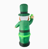 Modèle gonflable lumineux de vieil homme irlandais de 2,4 mètres pour la fête de la Saint-Patrick, décoration de fête en plein air, affichage de célébration