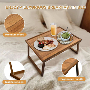 Bandeja de <span class=keywords><strong>Desayuno</strong></span> de Madera Maciza Premium, Escritorio Ergonómico de Madera <span class=keywords><strong>para</strong></span> Laptop, <span class=keywords><strong>para</strong></span> Usar <span class=keywords><strong>en</strong></span> <span class=keywords><strong>la</strong></span> <span class=keywords><strong>Cama</strong></span> y el Sofá - Product Image 5