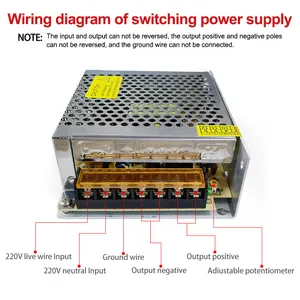 DC 5V 12V 24V 12 24 فولت الجهد المستمر SMPS 100W 120W 150W 180W 200W 5a 6a 8a 10a 12a 15a 16a داخلي التبديل إمدادات الطاقة