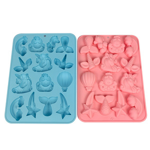 Moule en silicone <span class=keywords><strong>Licorne</strong></span> Sirène Arc-en-ciel Poney pour glaçons, gâteaux, résine, plâtre et <span class=keywords><strong>décoration</strong></span> graffiti - Product Image 5