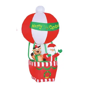 210厘米7英尺高聚酯圣诞节充气气球与驯鹿和圣诞老人室内户外充气装饰
