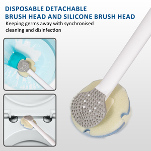 HOLAMOPA Escobilla de Inodoro Desechable con Escobilla de Goma Herramienta Combinada Limpiador de Lechada Compacto Juego de Baño Todo en Uno - Product Image 4