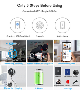 Outdoor <span class=keywords><strong>Zoom</strong></span> 720p 1080p Magnetische Sicherheit <span class=keywords><strong>Pet</strong></span> Room Mini Security CCTV IP-Kamera - Product Image 5