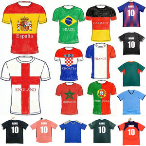 Camisa de Futebol Masculina de Qualidade Chinesa 100% Poliéster Manga Curta Respirável Secagem Rápida Estampada por Transferência Térmica - Product Image 1