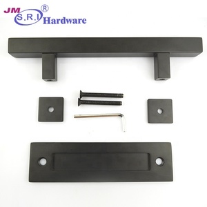 SUS satin kết thúc Ống Vuông Barn Door phần cứng với xử lý thoải mái - Product Image 2