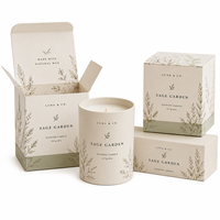 Boîte en papier biodégradable avec fenêtre et séparateur pour bougies parfumées à la cire de soja, coffret cadeau, emballage personnalisé pour bougies