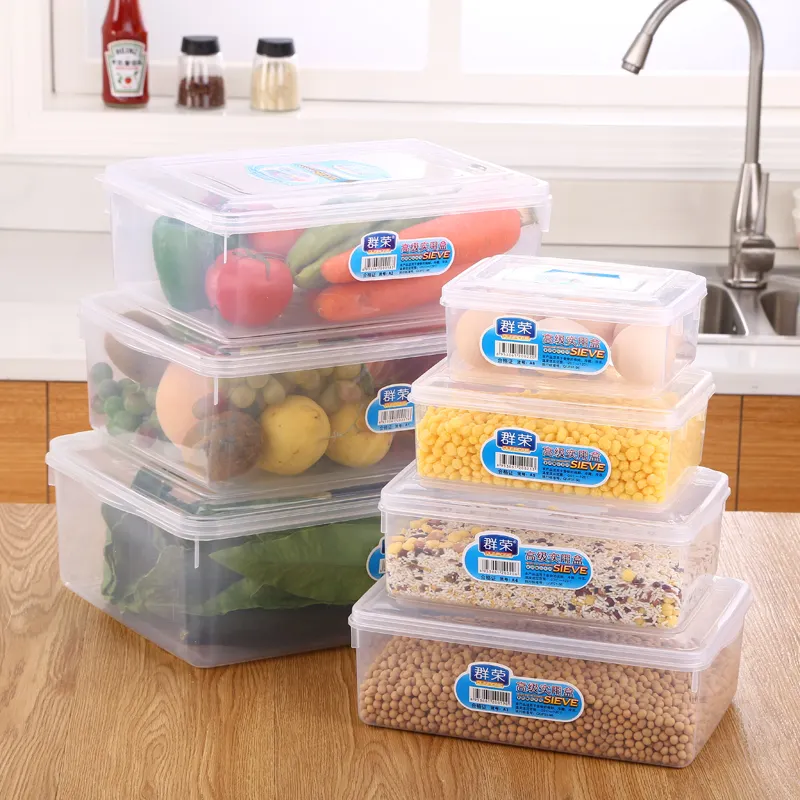 Reutilizable Freeze Fruit Fresh Preserve Box Cocina Claro Desechable Comida para llevar Contenedor de almacenamiento de plástico