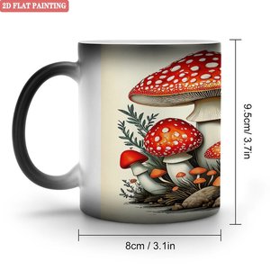 Frosted Black 11oz <b>Ceramic</b> <b>Mug</b> Heat Activated Drinking Cup Indoor Outdoor Use - Product Image 1