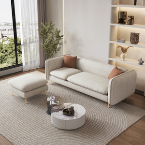 Divano <span class=keywords><strong>Moderno</strong></span> a 3 Posti per Soggiorno con Rivestimento in Tessuto e Imbottitura in Spugna - Product Image 3