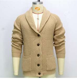 Bottoni <span class=keywords><strong>in</strong></span> maglia giacca uomo tinta unita bavero manica lunga maglieria Vintage moda uomo maglione - Product Image 2