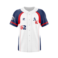 Uniforme de baseball personnalisé, sublimation bon marché, camiseta de softball, maillot de baseball à boutons intégraux