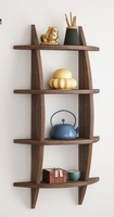 Bogu moderne Simple présentoir mural en bois massif pavillon Duobao stockage de support de thé chinois avec ensemble d'affichage