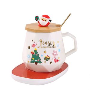 Coffret cadeau de Noël créatif, tasse en céramique faite à la main, logo personnalisé imprimé UV, ensemble de thé personnalisé avec Père Noël - Product Image 5
