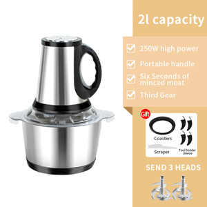 Molinillos de comida CECB Best Home Kitchen Silver Crest, picadora de carne pequeña de acero inoxidable barata, picadora de carne eléctrica automática de 2L 3L - Product Image 6