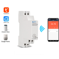 Interrupteur intelligent de type relais sur rail DIN 18 mm, télécommande par application Tuya WIFI, moniteur d'énergie, minuterie, interrupteur relais pour la maison