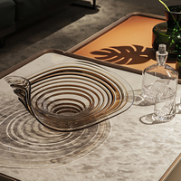 Bol à fruits de luxe en verre soufflé à la main, couleur chocolat irrégulière, plat de présentation pour villa, décoration de table de mariage, vente en gros