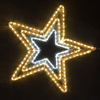 Décoration de Noël suspendue, étoile brillante 2D, motif lumineux LED pour extérieur, décoration murale suspendue pour le Ramadan