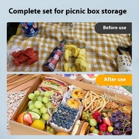 Camping en plein air sorties de printemps Barbecue boîte de pique-nique papier Kraft jetable Bento neuf grilles poulet frit chewing-gum Sushi