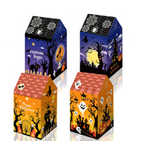 Boîte en carton en forme de maison à thème Halloween 250g, boîte à bonbons Huancai Château Fantôme, boîte cadeau de fête en papier, vente en gros