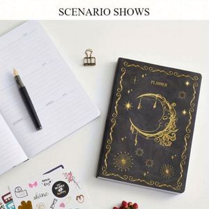 Agenda en cuir rigide MY MOON PIE A5, carnet de notes sans date, planificateur mensuel et hebdomadaire antique, 100 feuilles, personnalisable - Product Image 4
