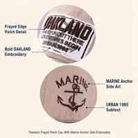 Casquette de baseball beige OEM ODM avec broderie ancre marine OAKLAND, style Dad Hat, 6 panneaux, en coton, faible MOQ, BSCI, Barudan, DDP, expédition rapide