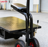 Camión de Plataforma Eléctrico de Cuatro Ruedas con Capacidad de Carga de 750 kg, Asientos Extraíbles para Transporte en Obras de Construcción y Compras