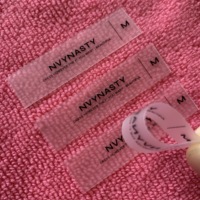 Étiquette transparente en TPU lavable pour bikini, étiquette en plastique transparente souple et imperméable pour maillots de bain