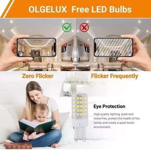 Bombillas LED <span class=keywords><strong>G9</strong></span> AC110-130V de <span class=keywords><strong>5W</strong></span>, Bombillas LED de Maíz T4 sin Parpadeo para Lámparas Colgantes, de Techo, Arañas y de Pared - Product Image 3