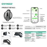 Chargeur rapide DC pour véhicules électriques Ovrod 30 kW 100 A CCS2 compatible OCPP 1.6J, station de recharge commerciale