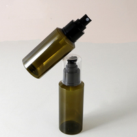 Bouteille en plastique d'emballage de couleur personnalisée 100ml 150ml Bouteille de lotion en spray PET transparente brune avec pompe noire