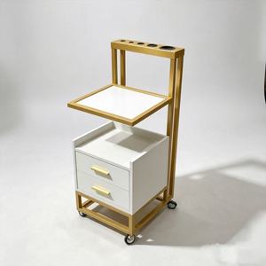 Carrito Profesional para Peluquería, Carrito de Salón de Lujo Chapado en Oro con Cajones, Gabinete de Almacenamiento Moderno para Estilistas - Product Image 3