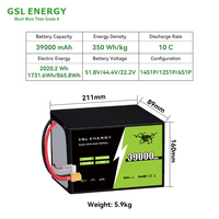 Batterie au lithium-ion à semi-conducteurs GSL ENERGY 14S 51.8V 39Ah 39000mAh 350Wh pour drone agricole UAV
