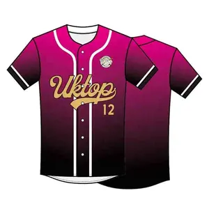 Wholesale Blank Sublimation Baseball Uniform Shirts American OEM Custom Team Baseball Jersey for man